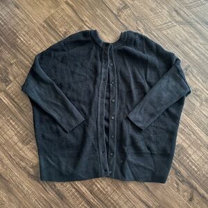 Vetta Black Button-Up Cardigan Turtleneck